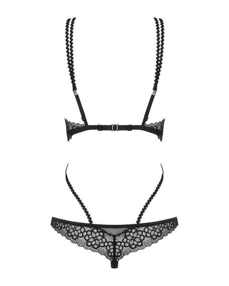 Боди Obsessive Liferia с открытой грудью, черное, S/M Sex Aura | Зображення 3