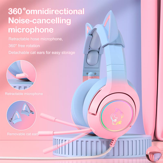 Игровые наушники ONIKUMA Gaming CAT Gradient with RGB K9 |3.5 mm| наушники с ушками | Зображення 3