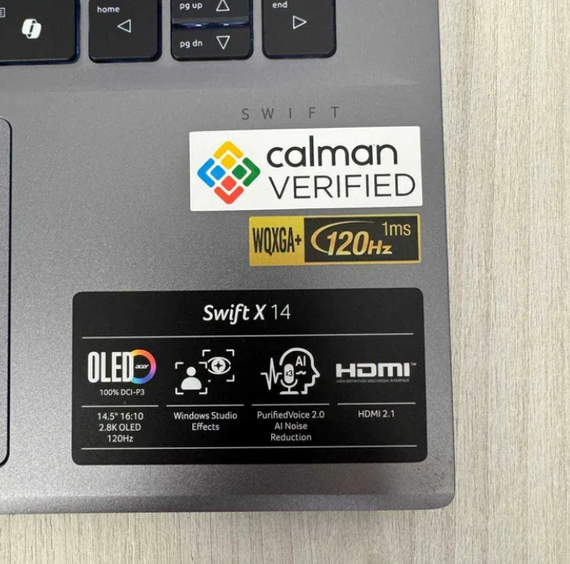 Ноутбук Acer Swift X14 2.8K OLED 120Hz Ultra 7 155H 16GB SSD 1TB RTX 4060 Б/В | Зображення 6
