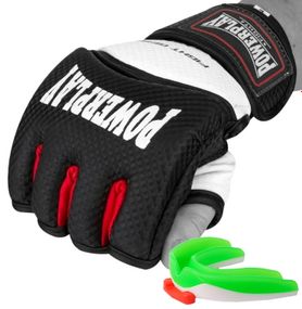 Рукавиці для MMA PowerPlay 3075 Чорні-Білі XL (капа в подарунок)