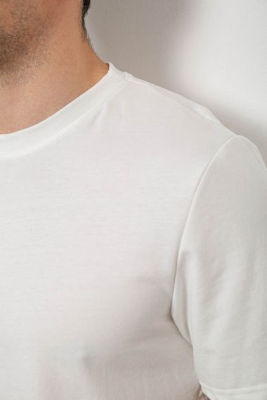 Футболка мужская однотонная, цвет молочный, 238R155 | Зображення 4
