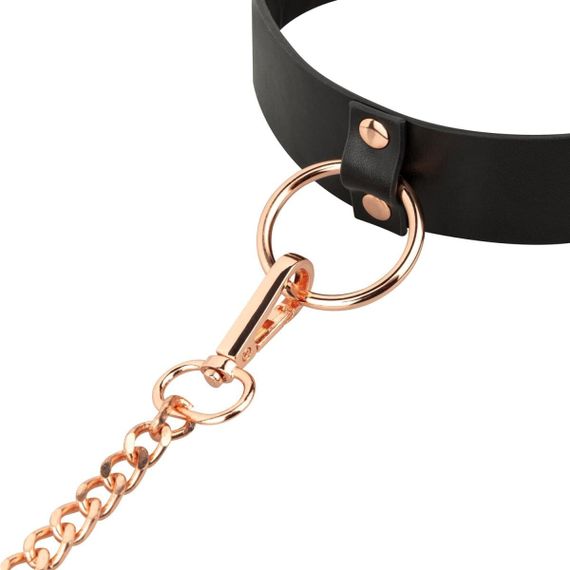Нашийник з повідцем Rosy Gold Collar with Leash Чорний One Size | Зображення 3