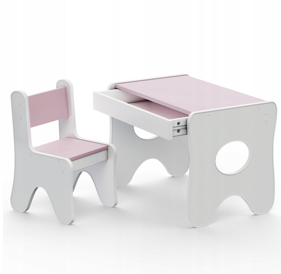 Стільчик для дитячої кімнати 55×37×33 дитячий зручний стілець для ігор, білий з рожевим | Зображення 5