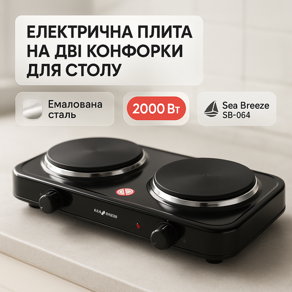 Настольная плита для готовки еды Sea, Бытовая плита настольная Мощная для дома DR-22