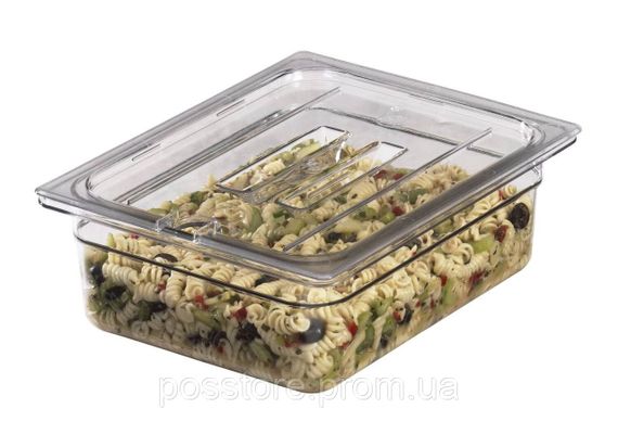 Крышка с ручкой и выемкой под ложку FlipLid из прозрачного поликарбоната для гастроемкости Cambro, GN 1/1 (530х325 мм) | Зображення 2