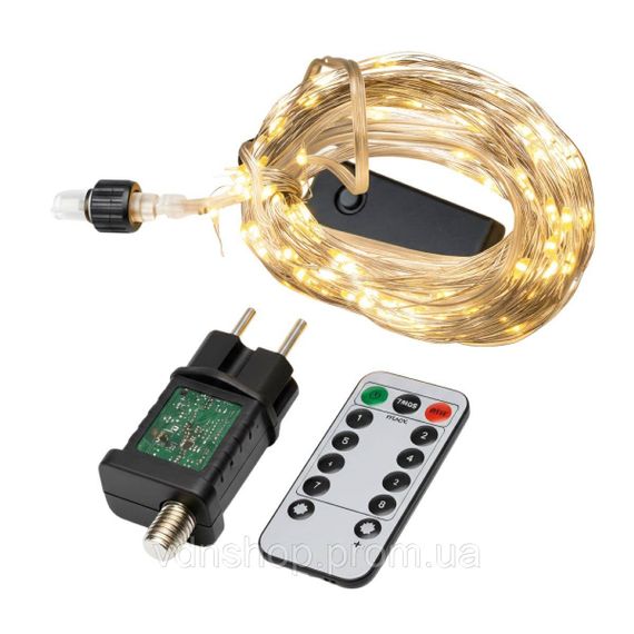 Гірлянда Кінський хвіст 3 м 20 ліній на 600 led лампочок на мідному дроті від мережі Жовта 1733015Y | Зображення 2