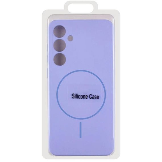 Чехол Silicone Cover Lakshmi Full Camera (AA) with MagFit для Samsung Galaxy S24 FE Белый / White Бузковий / Dasheen | Зображення 4