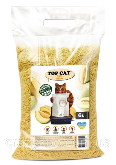 Наполнитель для кошачьего туалета Top Cat Tofu соевый тофу с ароматом дыни 6 л TCT 80583