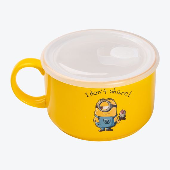 Миска керамическая с пластиковой крышкой, 900 мл, для супа и лапши | Зображення 1