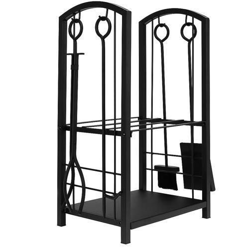 Підставка для дров Kaminer 8785 з аксесуарами для каміна 4в1 – щипці, совок, кочерга, метла | Зображення 6