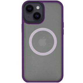 TPU+PC чохол Metal Buttons with MagSafe для Apple iPhone 13 (6.1") Темно-фіолетовий / Dark Purple