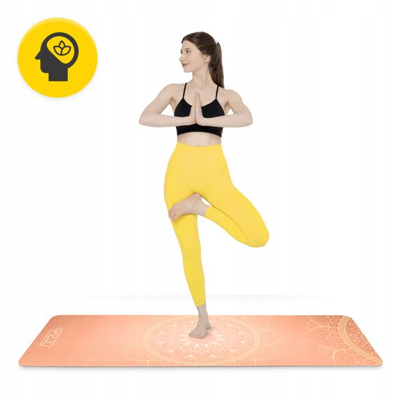 Килимок (мат) спортивний 4FIZJO замша 183 x 61 x 0.15 см для йоги та фітнесу Orange (P-5905973404402) | Зображення 3
