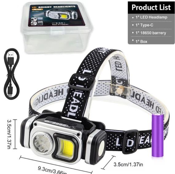 Налобный фонарь HX-Т60-5SMD влагозащитный аккумуляторный 4 режима красный свет SMD | Зображення 4