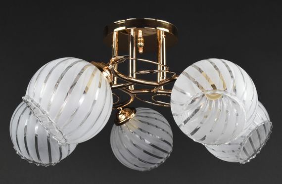 Люстра стельова на 5 лампочок 27283 Золото 24х51х51 см. | Зображення 2