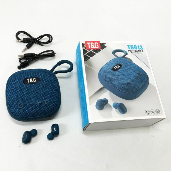 Колонка-Bluetooth с наушниками TG813. Цвет: синий | Зображення 7