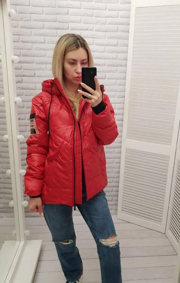 Утеплена куртка, арт.417, червоний | Зображення 2