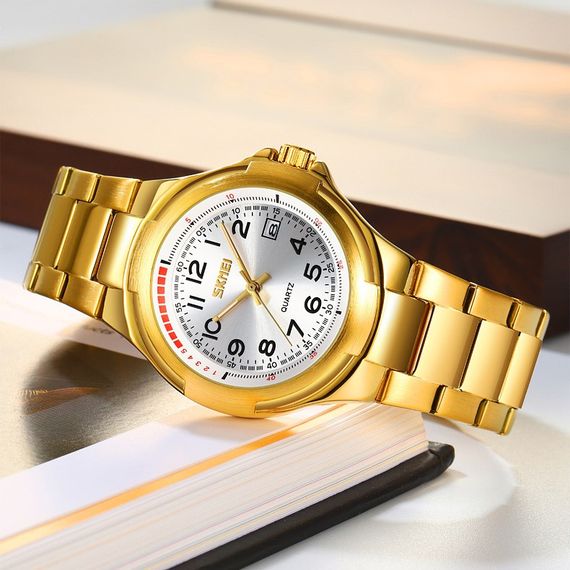 Класичний чоловічий годинник Skmei 9320GDSI Gold-Silver | Зображення 2