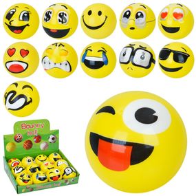 Детская игрушка "Мячик Смайл" MS 4529, 6,3 см, фомовый, в дисплее
