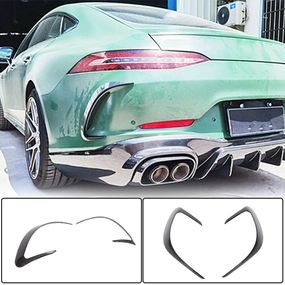 Накладки на задній бампер V2 (для GT63 2018-2022, Карбон) для Mercedes AMG GT 4 X290 2018- рр