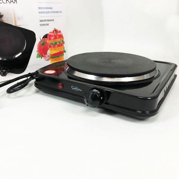 Плита електрична Suntera SP-1930, побутова плита, плита домашня. Колір: чорний | Зображення 7