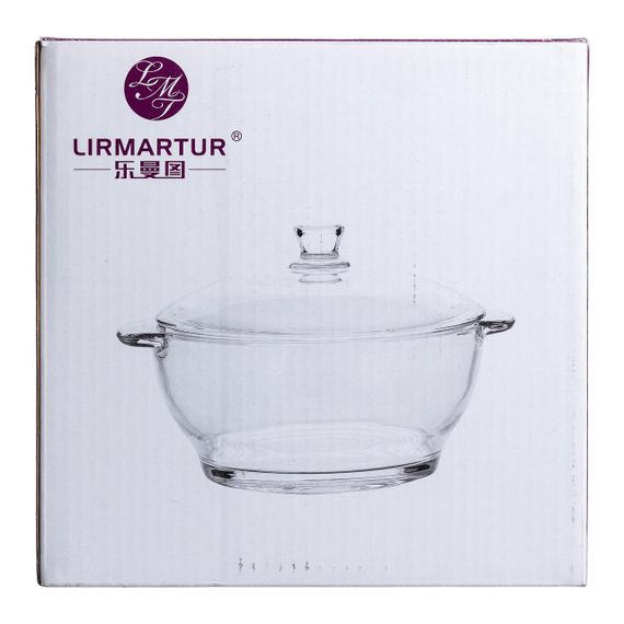 Супница с крышкой стеклянная Ø 15.5 см бульонница 1 л для горячих блюд HP-YH-5 | Зображення 5