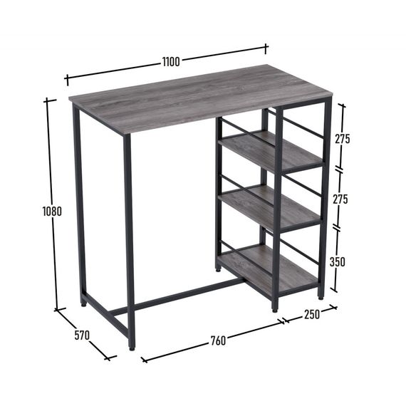 Стол барный со стеллажом Loft Design BSS-110 дуб борас | Зображення 1