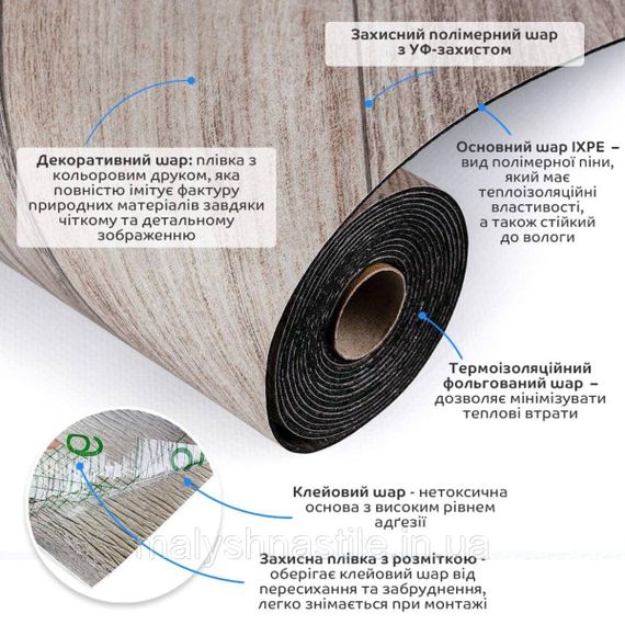 Напольное виниловое самоклеющееся покрытие в рулоне 3000*600*1,5мм SW-00001819 | Зображення 1