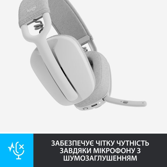 Навушники Logitech Zone Vibe 100 Wireless Off-White (981-001219) | Зображення 2