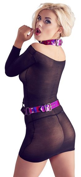 Портупея сексуальна на шию та талію One Size Bad Kitty, фуксія | Зображення 1