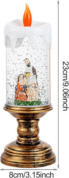 Новогодний снежный светильник-декор LED Свеча HC-G032 ∙ Праздничный LED-светильник HC-G032 с эффектом снегопада и музыкой | Зображення 1