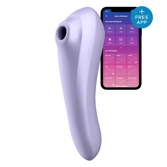 Двойной смарт вибратор с вакуумной стимуляцией Satisfyer Dual Pleasure сиреневый Sex Aura