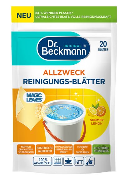 Листки (серветки водорозчинні) для прибирання універсальні Dr. Beckmann Summer Lemon 20 шт