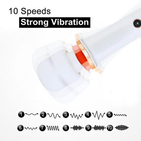 Вібратор-мікрофон чорний Massager Super Powerful USB 10 Function | Зображення 5
