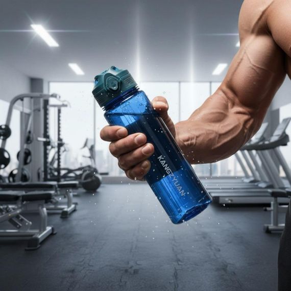 Бутылка KANGZYUAN 700 мл - Синяя Tritan BPA-free, ударопрочная, спортивная с эргономичной крышкой | Зображення 6