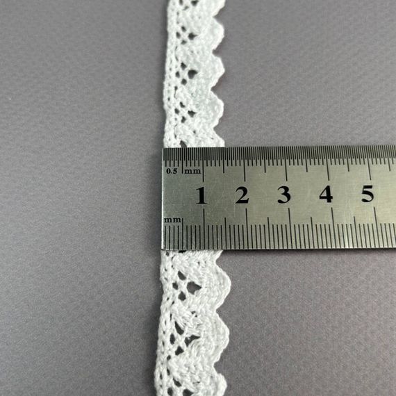 Кружево льняное 1,5 см - Белый (М6574) | Зображення 2