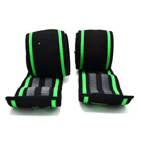 Бинти на коліна MadMax MFA-299 Non slide &amp; slip knee wraps 2.0m Black/Green | Зображення 9