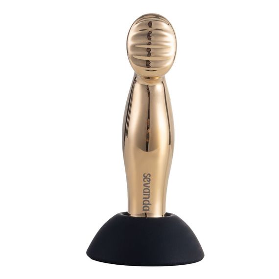 Вібромасажер простати LOCKINK SEVANDA Eros, золотистий, 10 режимів, пульт ДК, знімна присоска | Зображення 1