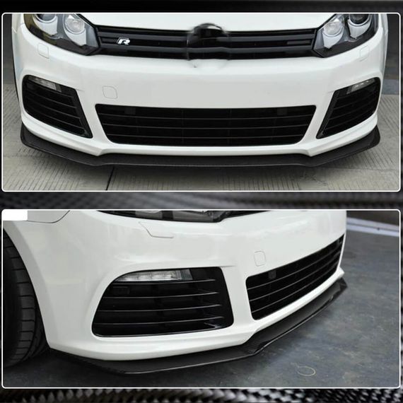 Накладка на передній бампер Lip V2 (для R HB 2010-2013, Карбон) для Volkswagen Golf 6 рр | Зображення 3