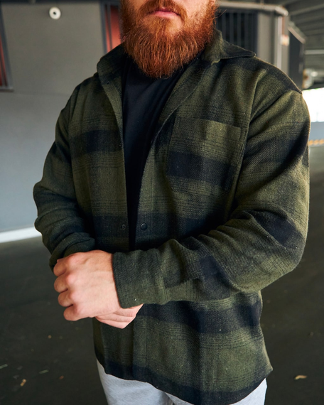 Теплая рубашка хаки S | Зображення 3