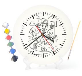 Детский набор для творчества часы раскраска Баскетбол 30 см (Г0043)