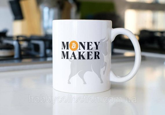Кружка з принтом "Money Maker" 330 мл Біла | Зображення 1