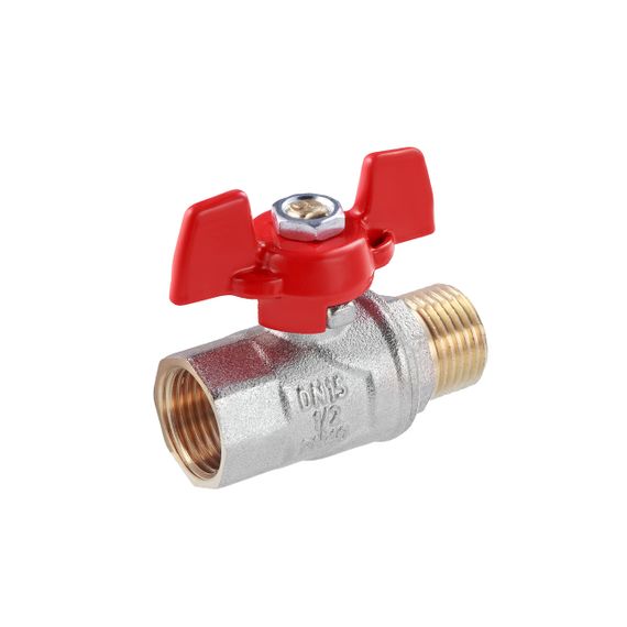 Кран кульовий WaGa 1/2" ВЗ PN40 метелик, нікельований | Зображення 2