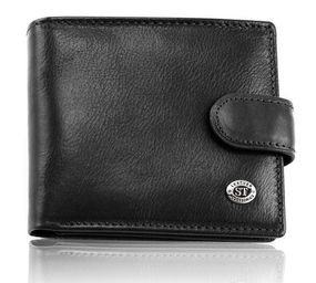 Класичне чоловіче портмоне з натуральної шкіри ST Leather В102 Чорний
