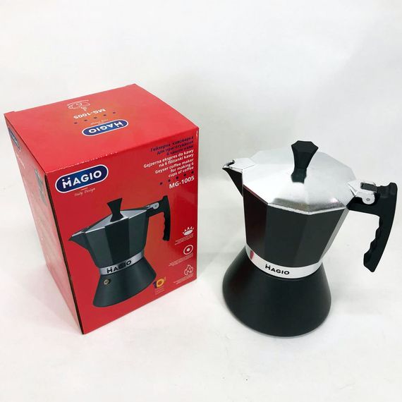 Гейзерная кофеварка Magio MG-1005, гейзерная кофеварка для плиты, кофеварка гейзерного типа, кофейник | Зображення 7