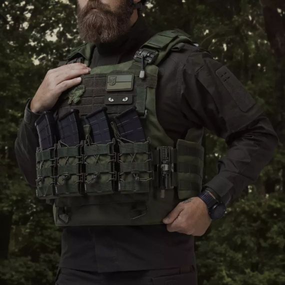 Плитоноска IBV Ukrarmor аналог IOTV, бронежилет-носій Cordura 1000 MOLLE, військова плитоноска ЗСУ, страйкбол, колір Олива | Зображення 3