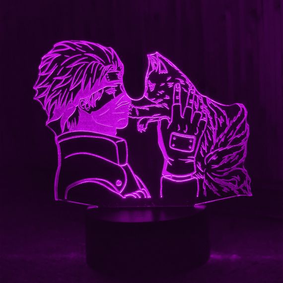 Акриловий світильник-нічник керування з телефона Какаши та Курама tty-n000498 | Зображення 3