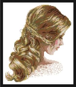 Набір для вишивання за нанесеною на канву схемою  "Beautiful hair". AIDA 14CT printed 27*31 см
