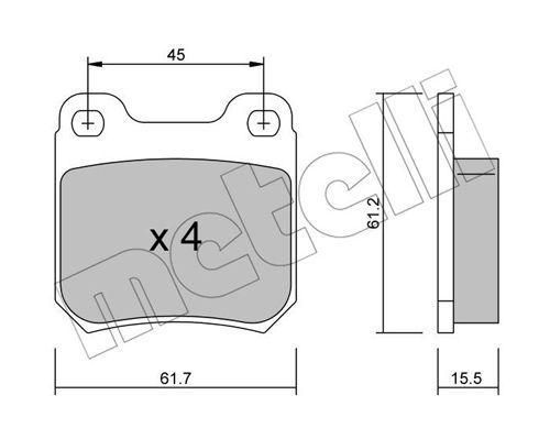 Колодки гальмівні задні Opel Omega A B 86-03 Vectra B 95-03 Senator A B 84-93 22-0275-0 | Зображення 1