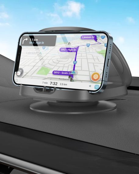 Автомобільний тримач для телефону, що обертається на 360°, для панелі приладів, сірий