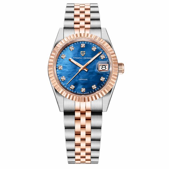 Жіночий годинник Pagani Design PD-1794L Silver-Rose Gold-Blue